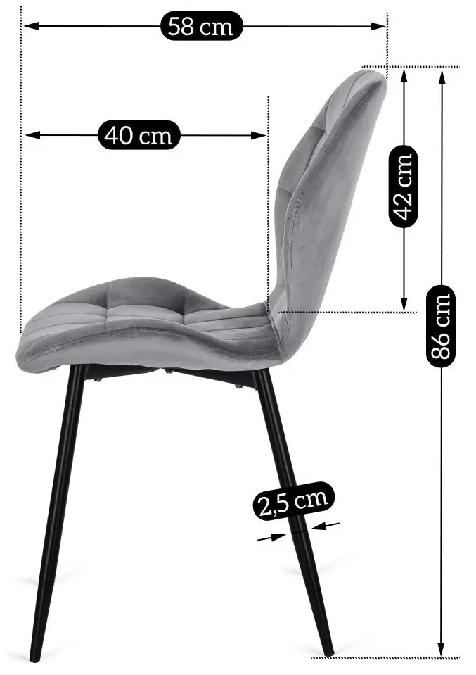 Scaun Mebel Elite Lucky, gri/negru