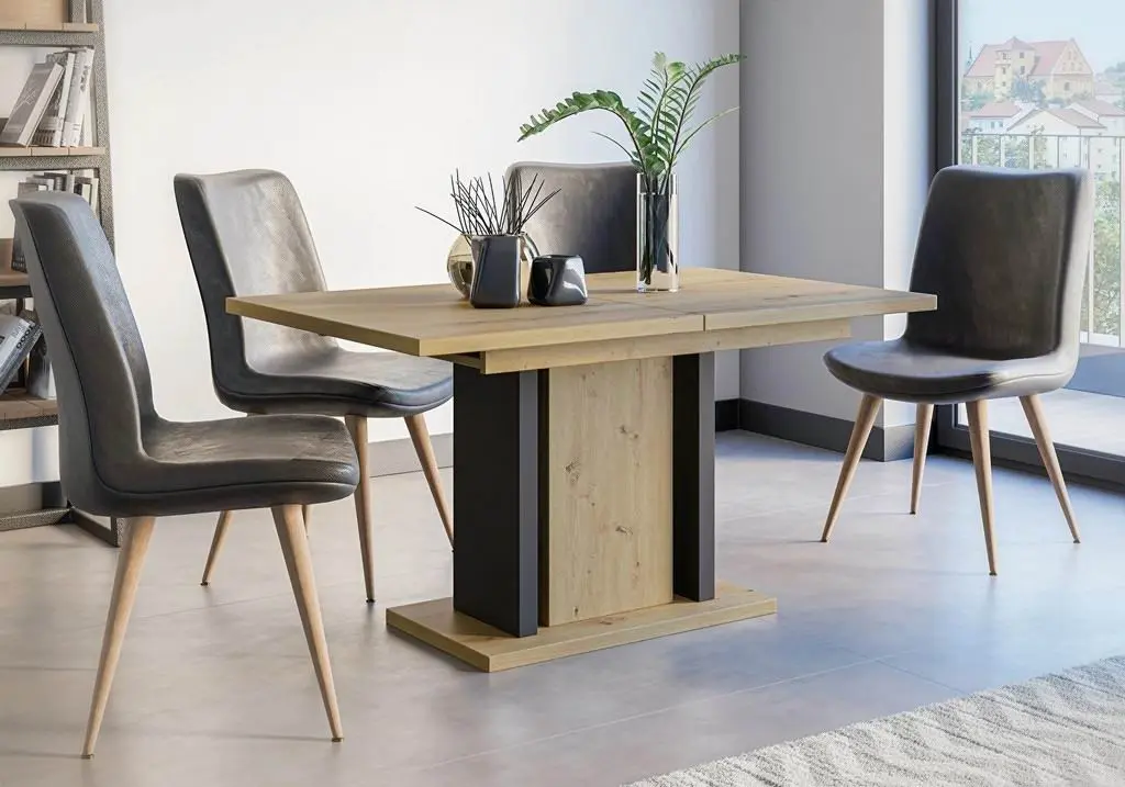 Masă Prospero Wood, stejar artizanat/negru
