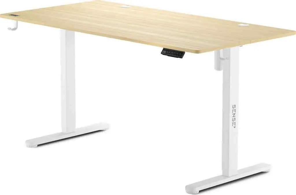 Masă de birou SENSE7 Nojo 140x70, pin alb