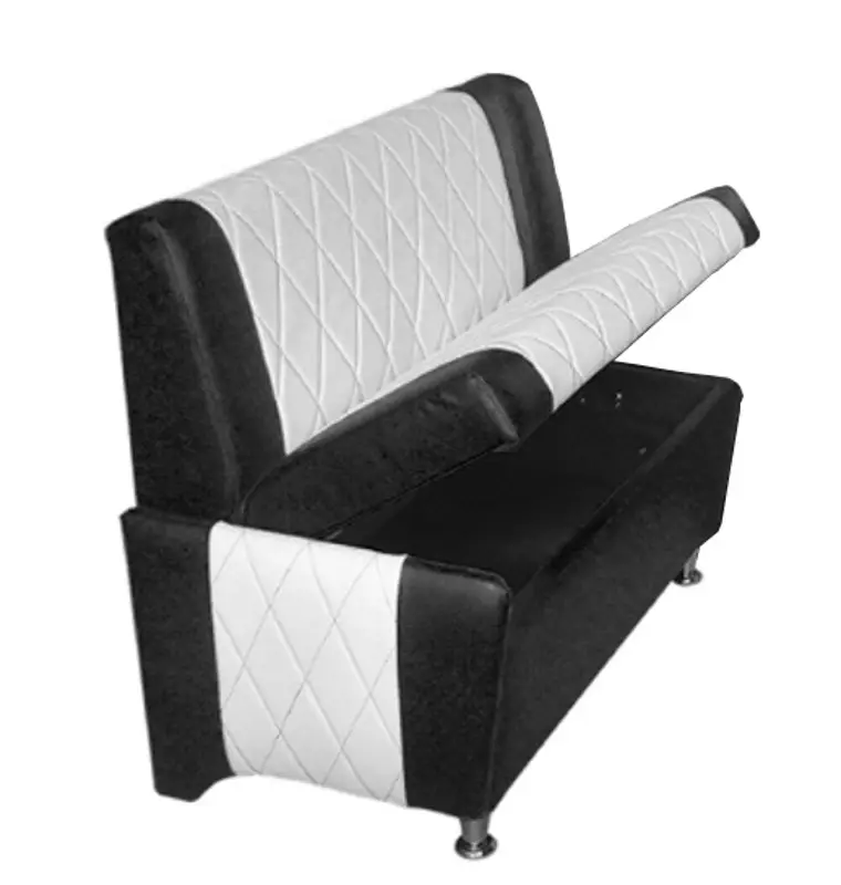 Bancă pentru bucătărie modulară Modern Paulin 110 2300/2230, alb ca zăpada/negru
