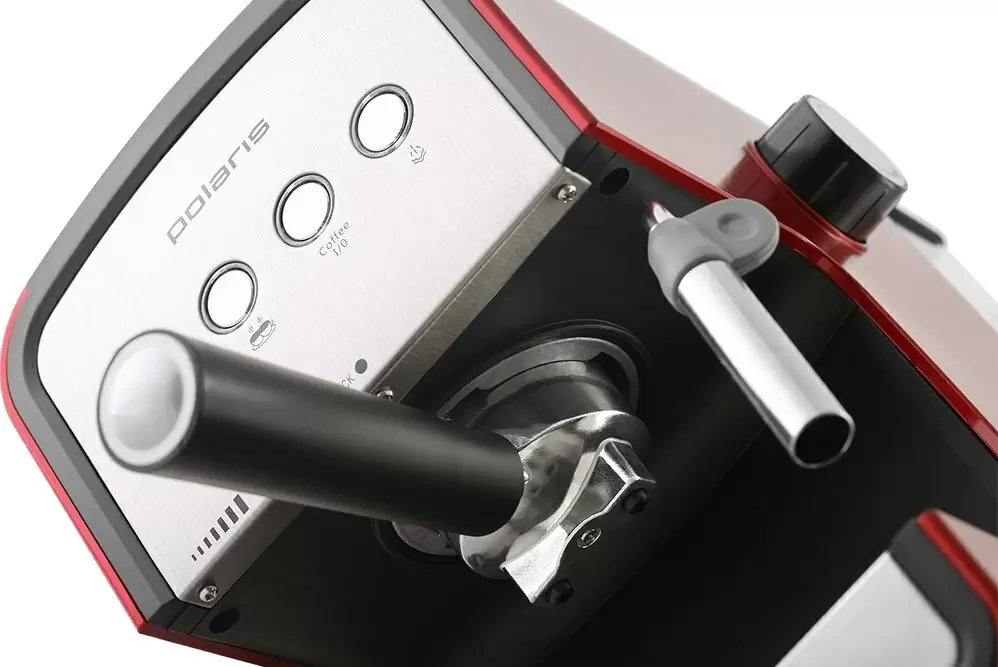 Cafetieră electrică Polaris PCM 1516E, roșu/negru/argintiu