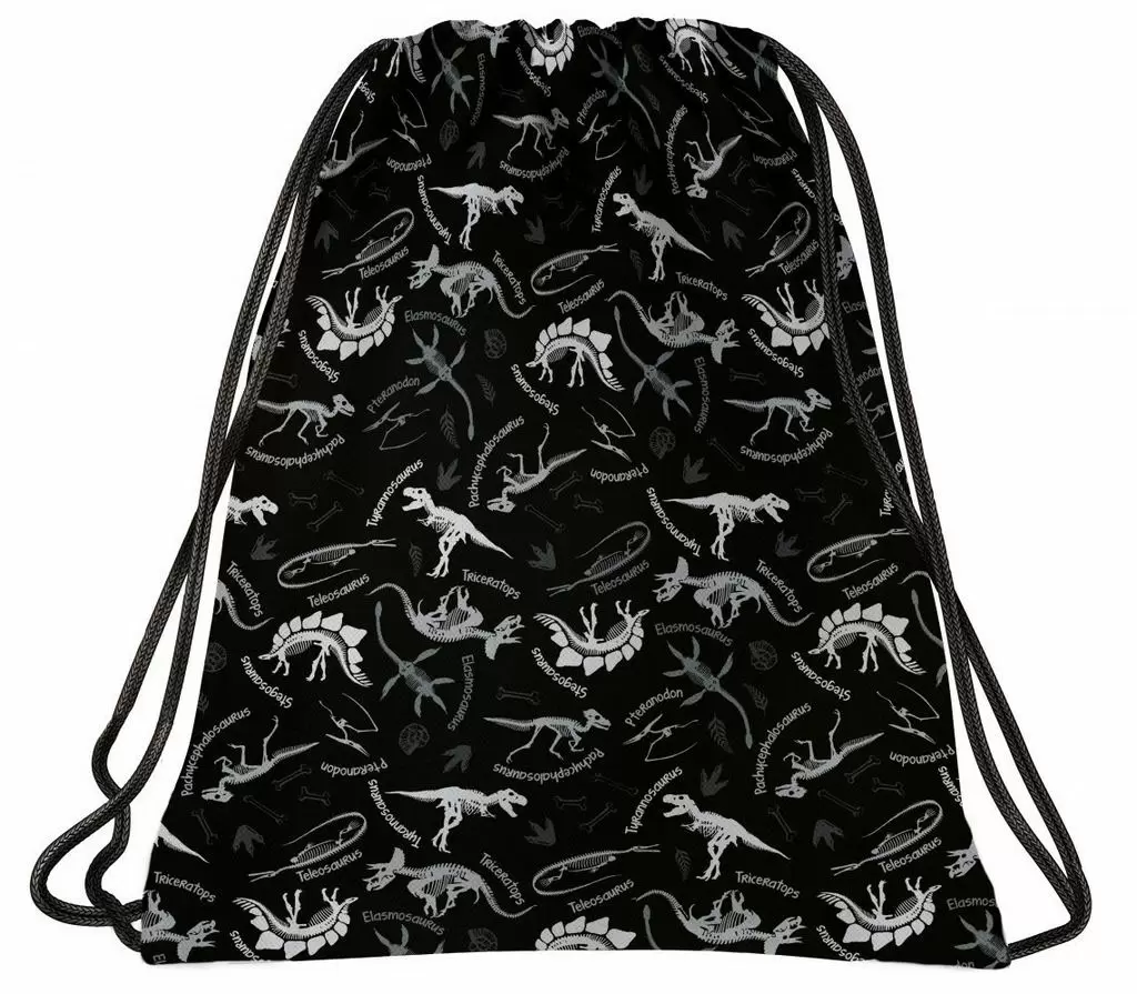 Sac pentru încălțăminte BackUP Dinosaury Black WOB5A50, negru