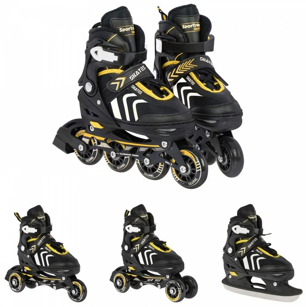 Роликовые коньки SporTrike Inline Skates 29-33, черный/желтый