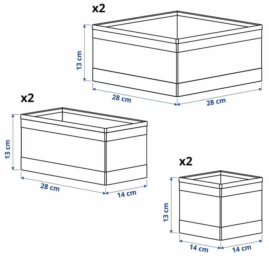 Set cutii de depozitare IKEA Skubb, alb