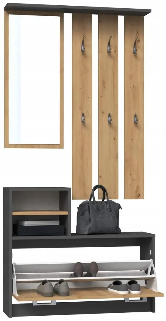 Antreu TopEshop Vera, antracit/stejar artizanal