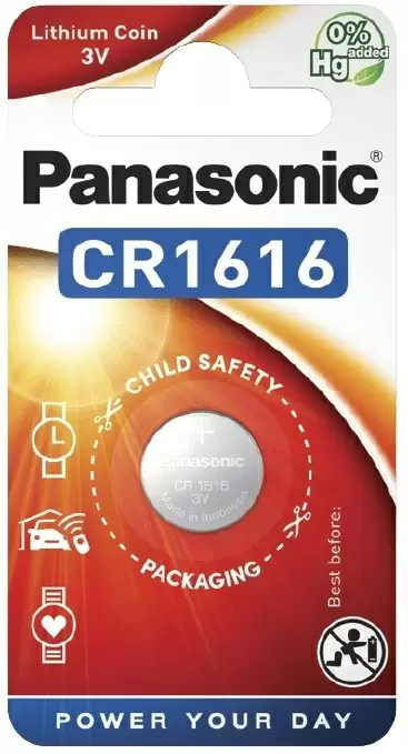 Батарейка Panasonic CR-1616EL/1B, 1шт