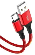 Cablu USB XO NB143 Micro-USB Braided 1m, roșu