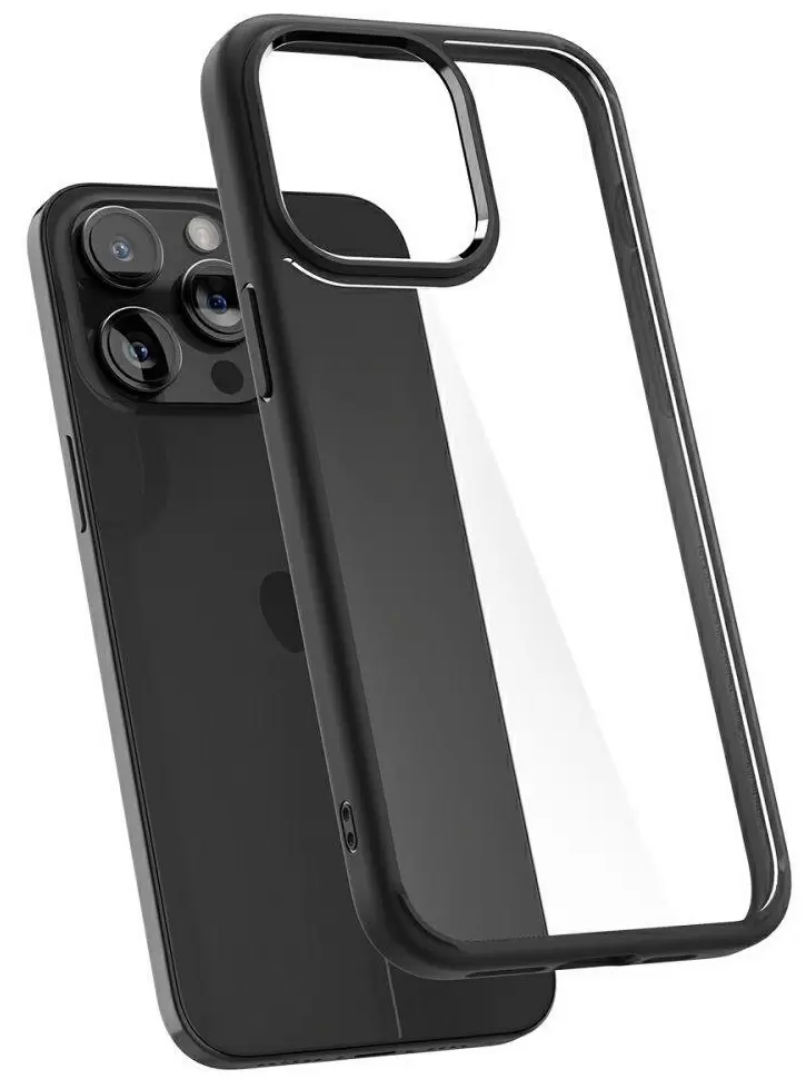 Чехол Spigen iPhone 15 Pro Ultra Hybrid Matte, прозрачный/черный