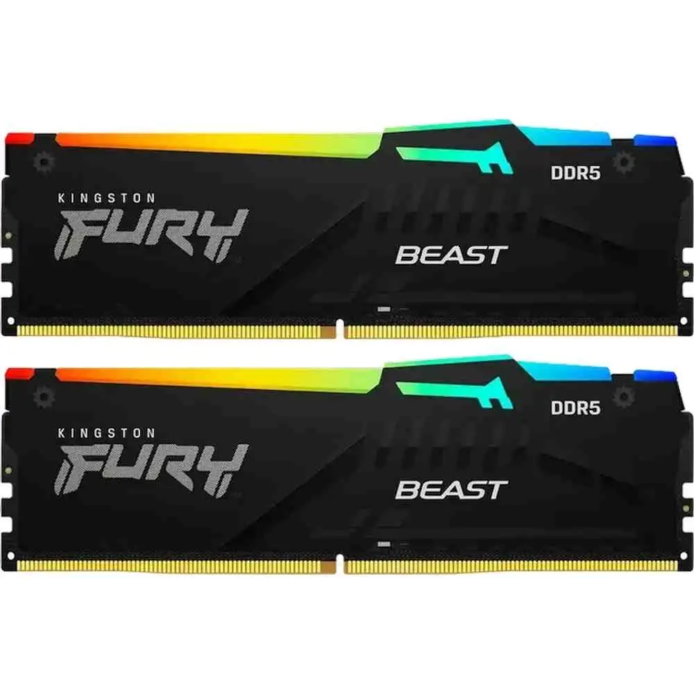 Memorie Kingston FURY Beast RGB 32GB (2x16GB) DDR5-6800MHz, CL34-45-45, 1.4V pe tehnoparc.md Memorie Kingston FURY Beast RGB 32GB (2x16GB) DDR5-6800MHz, CL34-45-45, 1.4V