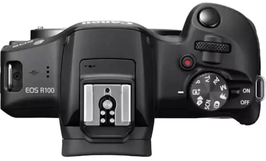Aparat foto Canon EOS R100 + RF-S 18-45mm f/4.5-6.3 IS STM, Kit, negru