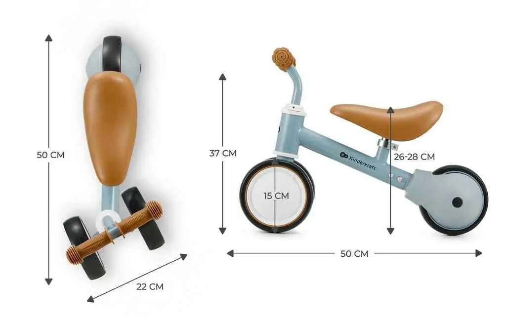 Bicicletă fără pedale KinderKraft Cutie, albastru deschis