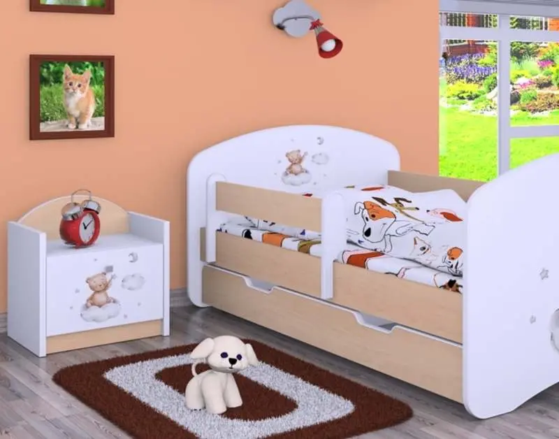 Noptieră Happy Babies Happy SZN02 Bear On Cloud, alb/pară deschisă