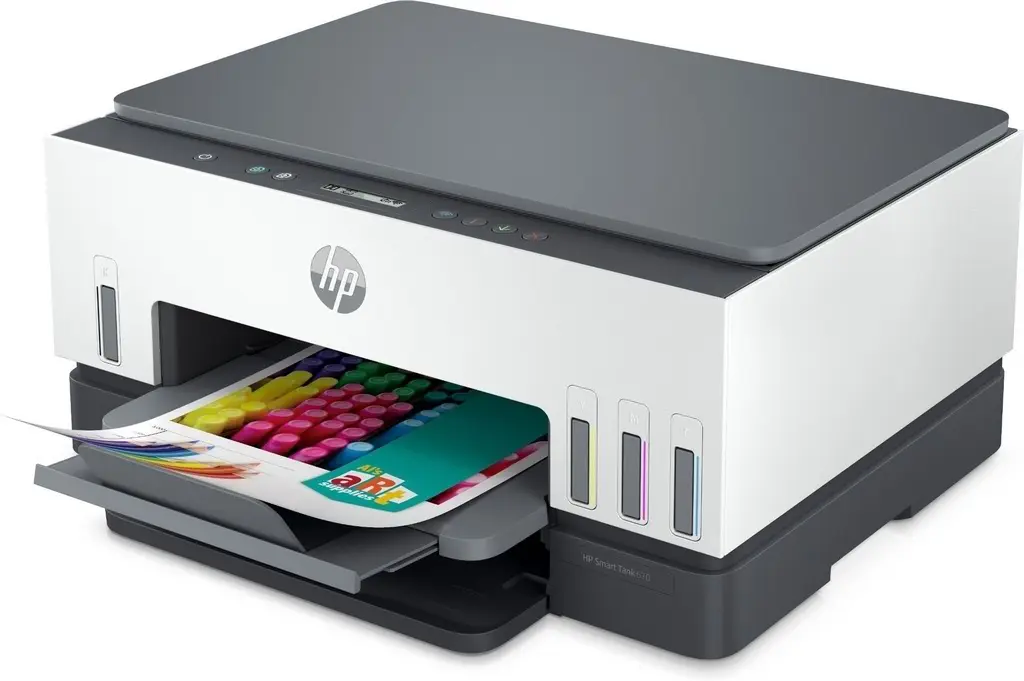 Multifuncţională HP Smart Tank 670, alb/gri