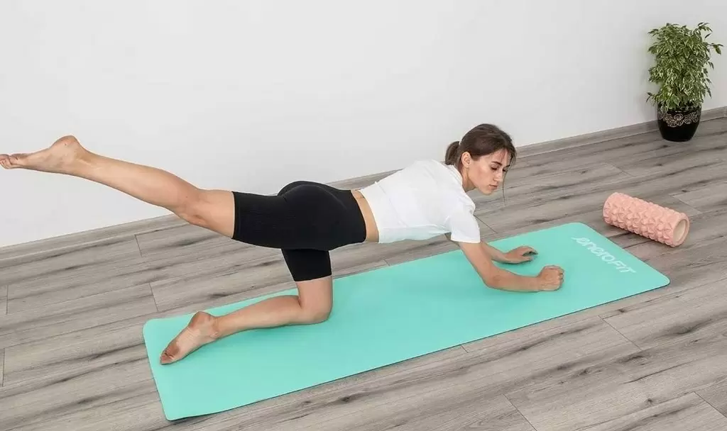 Covoraș pentru yoga Enero Fitness Yoga Mat (1040592), mentă/gri