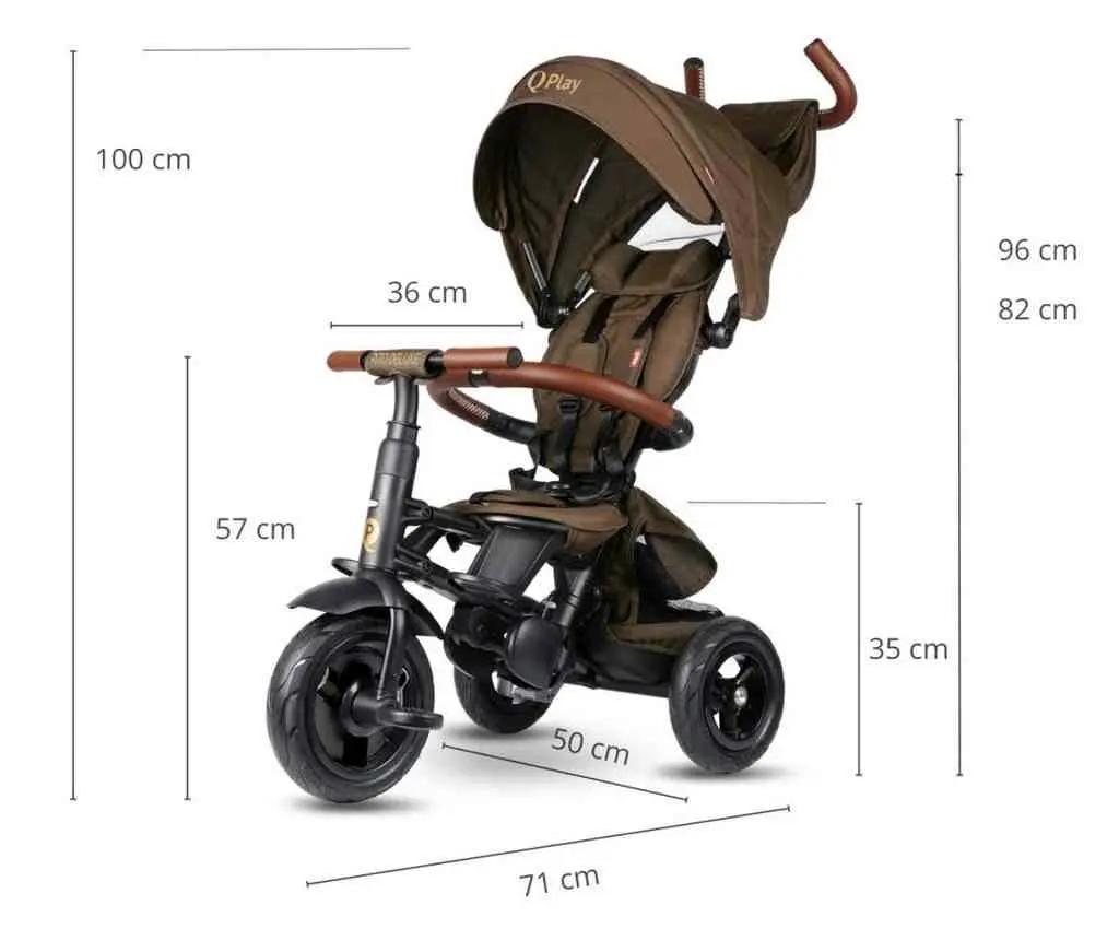 Bicicletă pentru copii Qplay Rito Deluxe, cafeniu