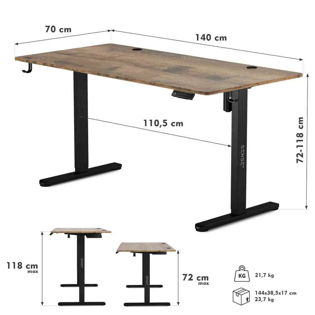 Masă de birou SENSE7 Nojo 140x70, stejar negru