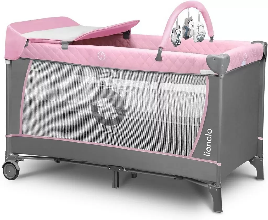 Манеж-кровать Lionelo Flower, розовый