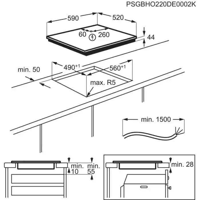 Plită incorporabilă cu inducție AEG TI64IB30FB, negru
