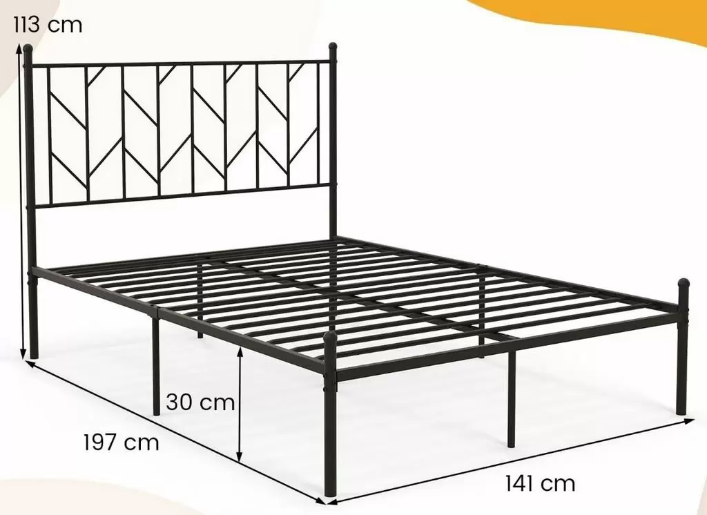 Кровать Costway HU10505DK-F, черный