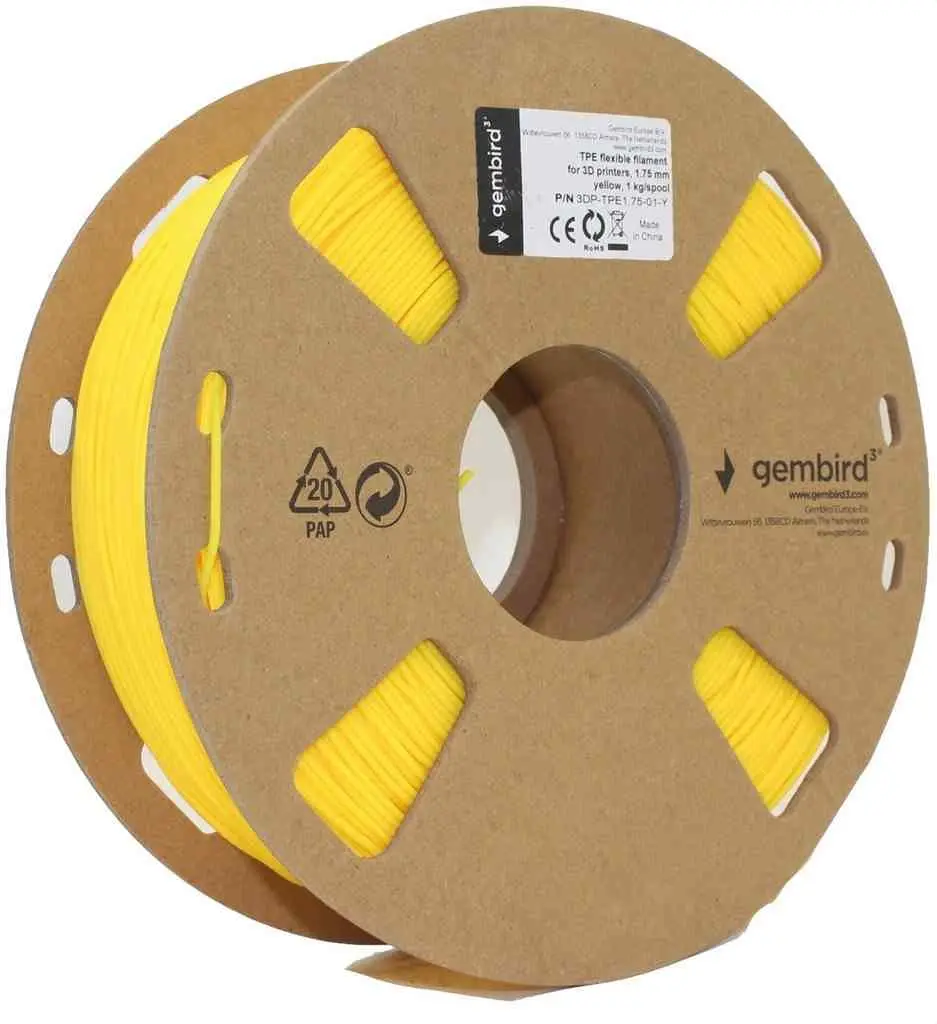 Filament pentru imprimare 3D Gembird 3DP-TPE1.75-01-Y, galben