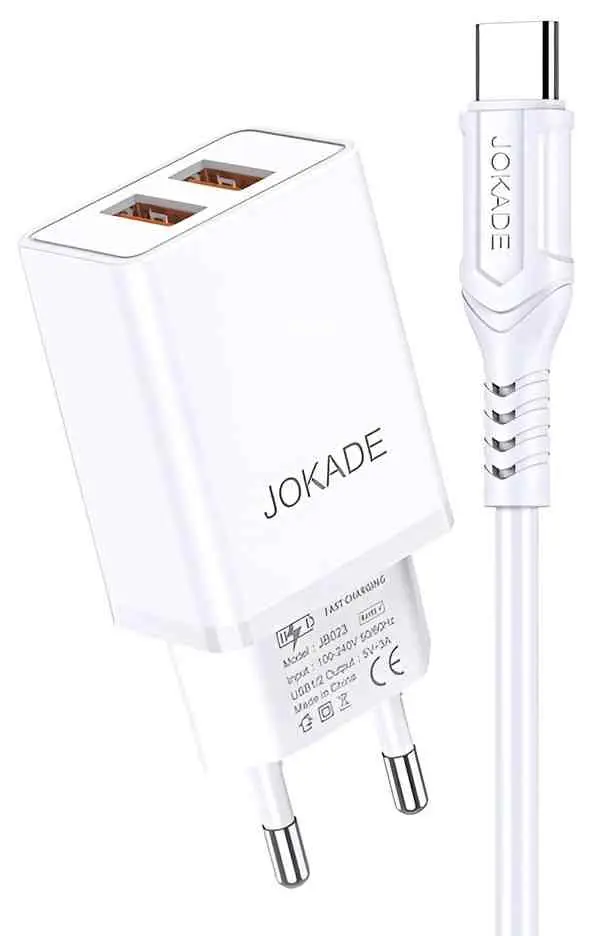 Зарядное устройство Jokade JB024 USB to Type-C, белый
