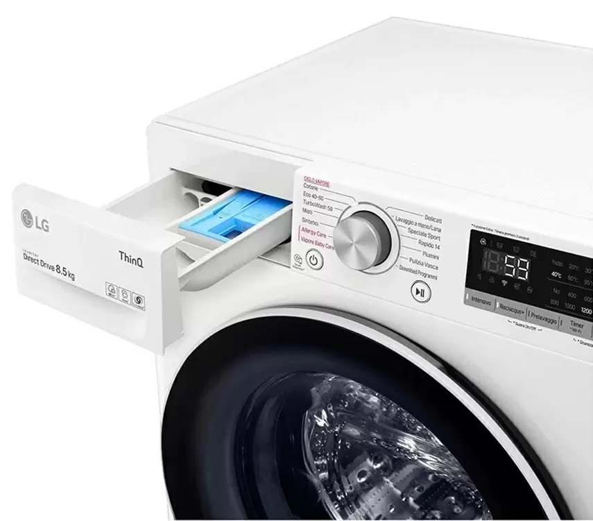Maşină de spălat rufe LG F2WV5S8S0E, alb