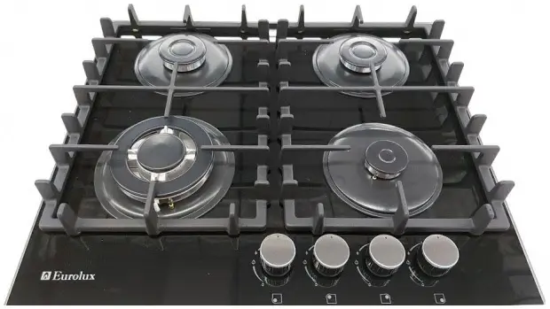 Plită incorporabilă cu gaz Eurolux HBE-64GFWCIBKGL, negru