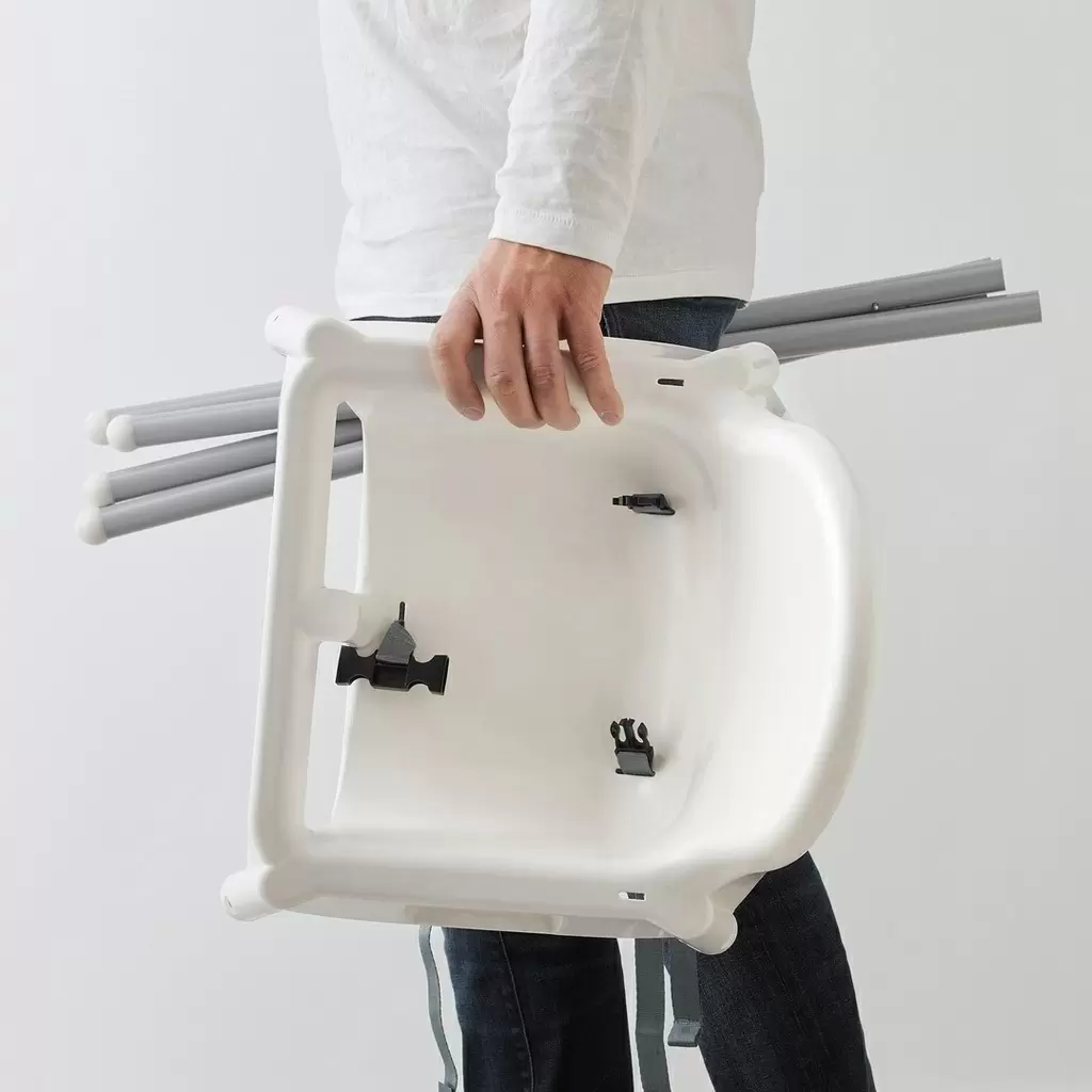 Стульчик для кормления IKEA Antilop высокий/ремни безопасности, белый/серебристый