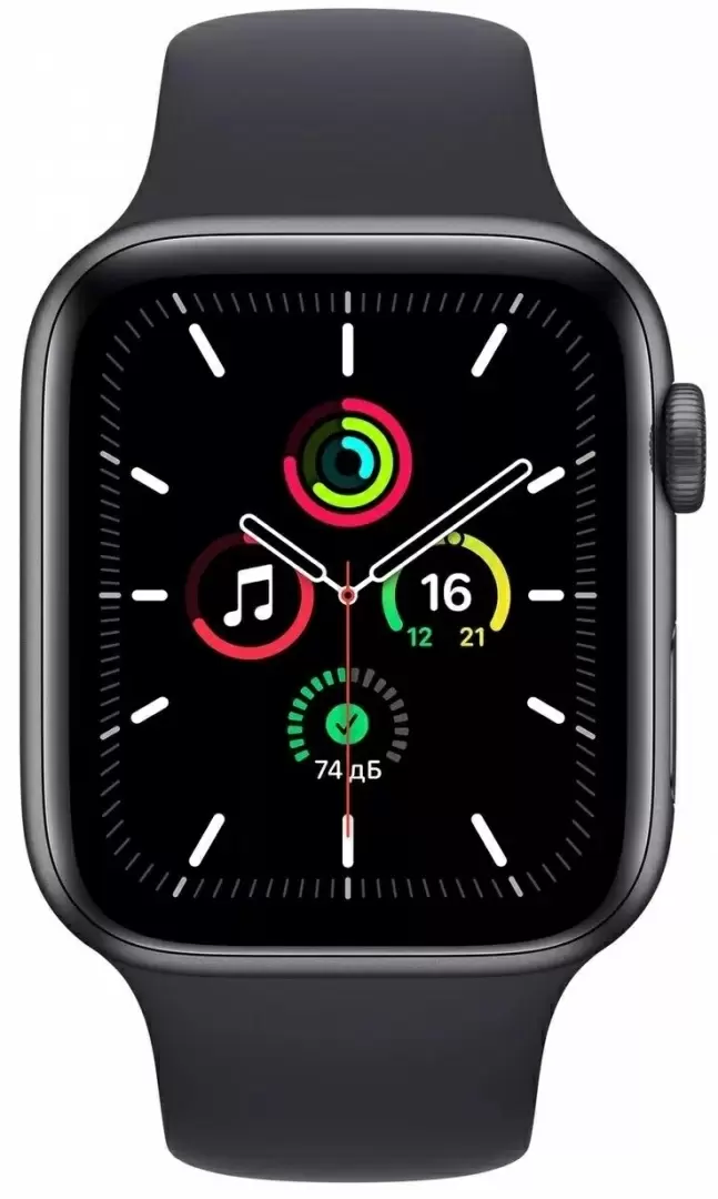 Smartwatch Apple Watch SE 40mm, carcasă din aluminiu, curea tip sport noapte întunecată, gri space