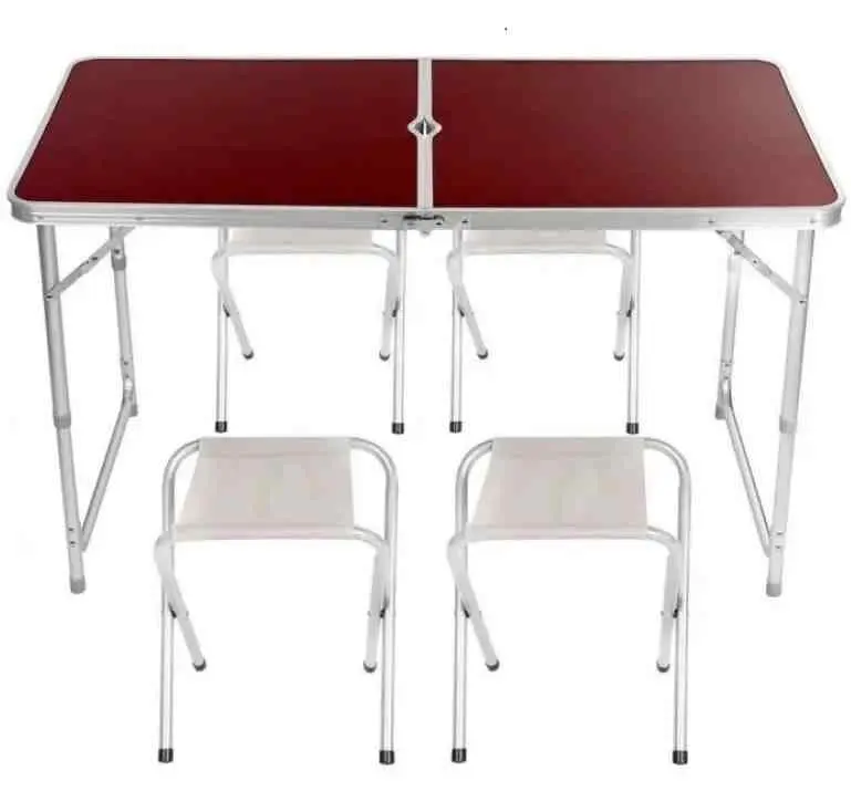 Masă și scaune pliante pentru camping Xenos Travel Set Cherry, vișină