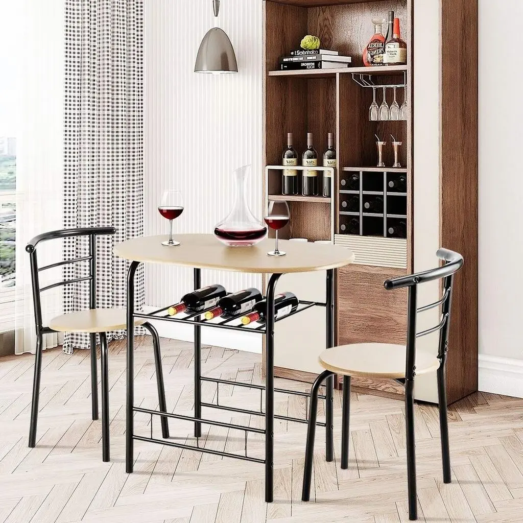 Set masă și scaune Costway HW54057NA, natural/negru