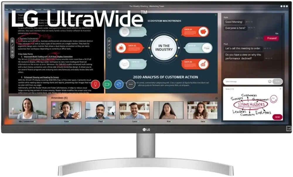 Monitor LG 29WN600-W, alb/negru