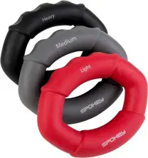 Set din 3 flexori Spokey Hand Power Set, negru/gri/roșu