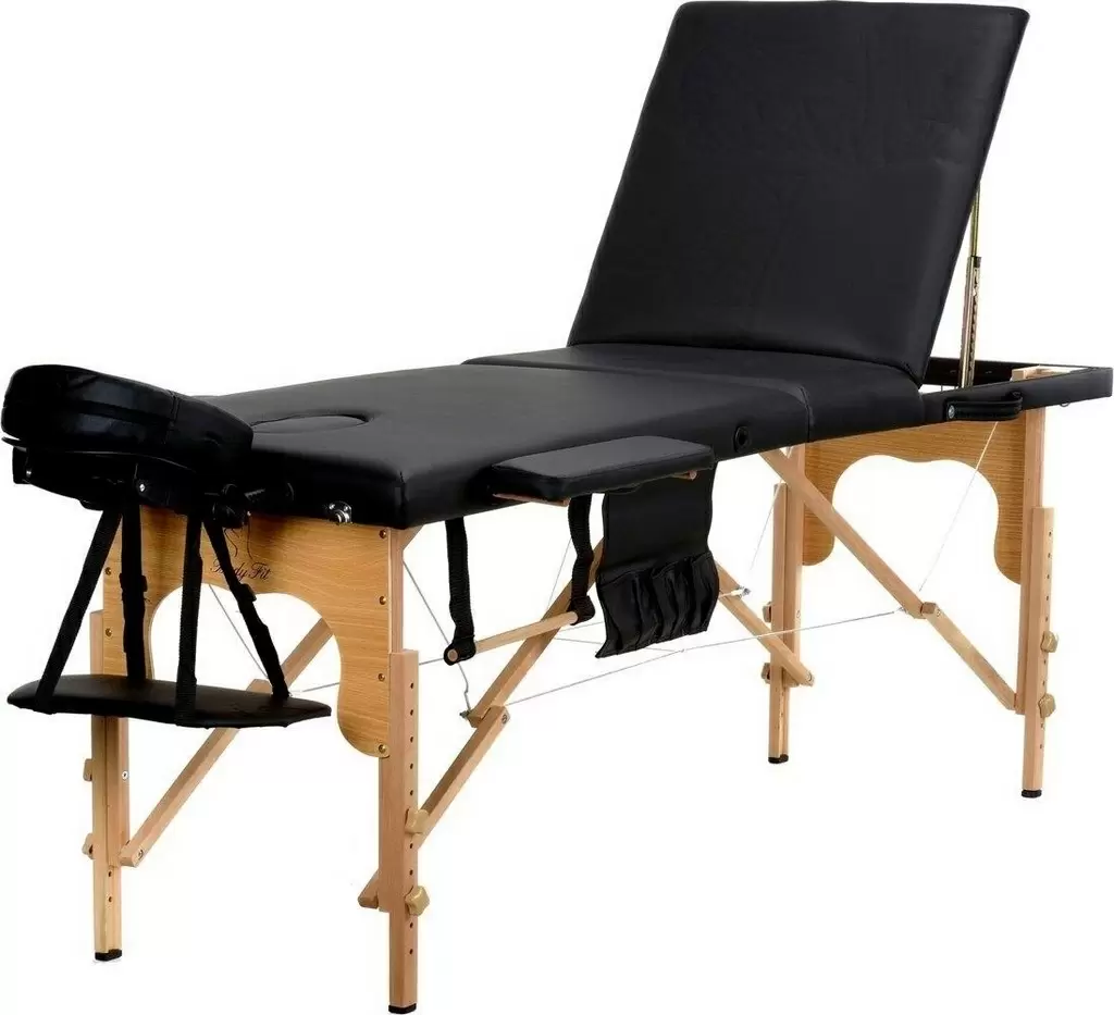 Массажный стол трёхсекционный BodyFit 456, черный
