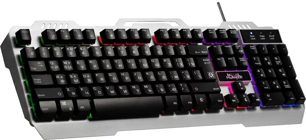 Tastatură Defender Metal Hunter GK-140L, argintiu