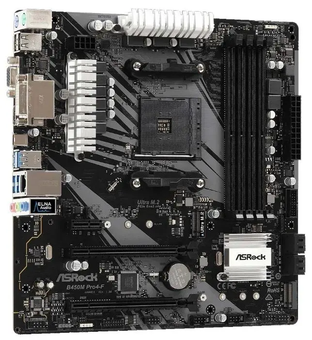 Материнская плата ASrock B450M Pro4-F на tehnoparc.md Материнская плата ASrock B450M Pro4-F
