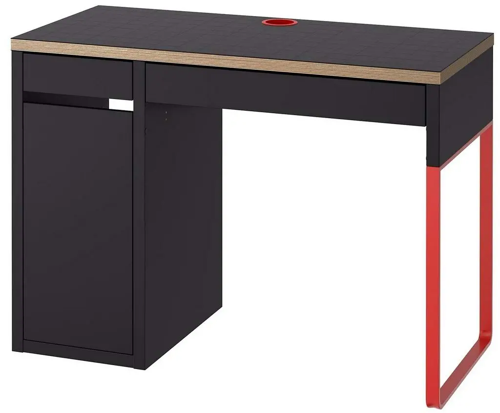 Masă de birou IKEA Micke 105x50cm, antracit/roșu