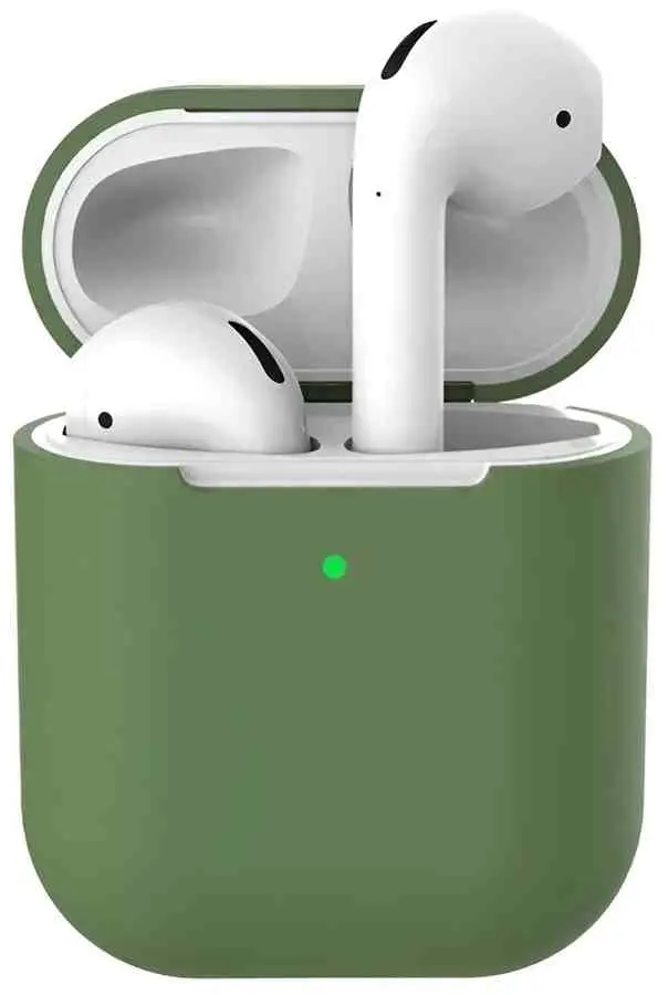 Husă pentru căști Helment Case Silicone Airpods 2 (AIRPOD2PG), verde