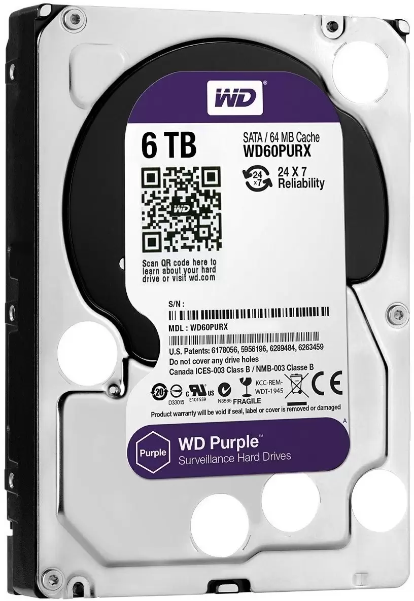 Disc rigid Western Digital Purple 3.5" WD60PURZ, 6TB