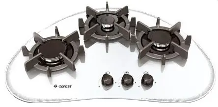 Plită incorporabilă cu gaz Gefest CH 2120 K6, alb