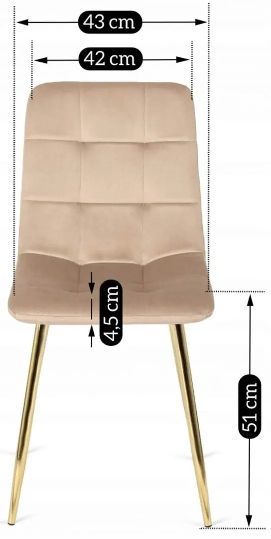Scaun Mebel Elite York, cremă/auriu