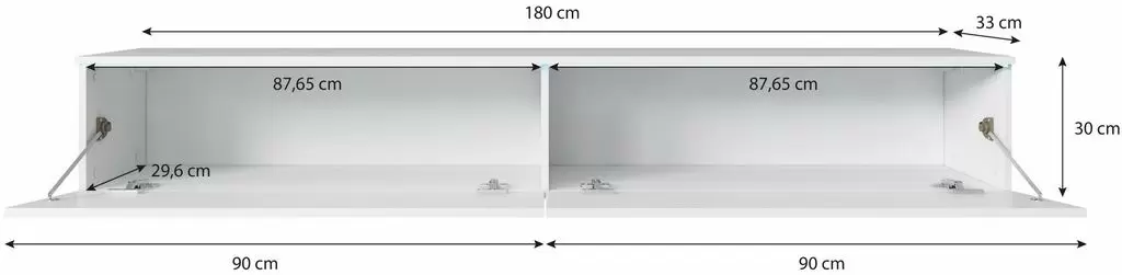 Tumbă pentru TV Bratex Lowboard D 180, stejar wotan/alb luciu