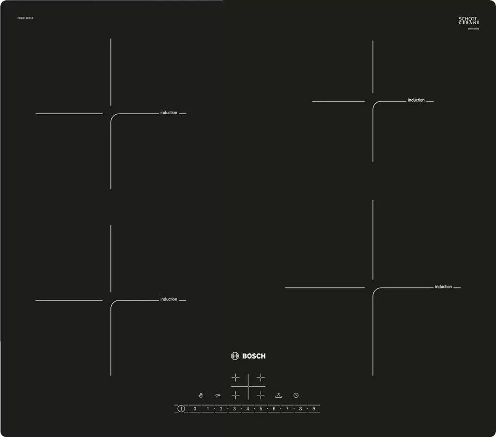 Индукционная панель Bosch PUE611FB1E, черный