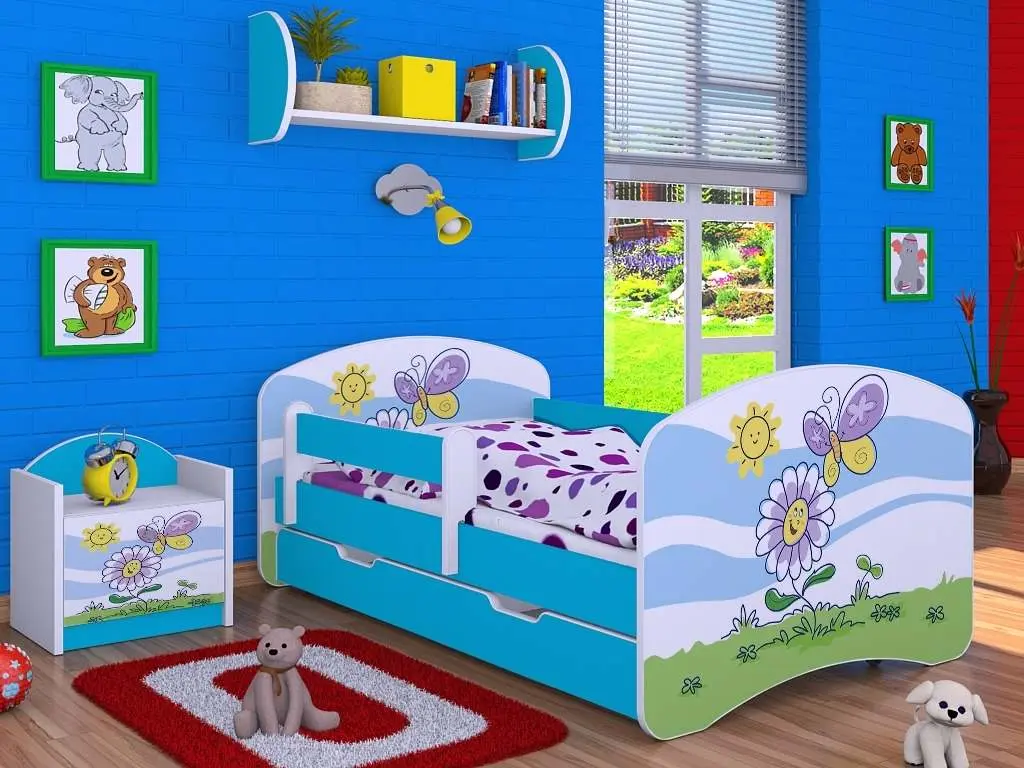 Noptieră Happy Babies Happy SZN02 Flower And Butterfly, alb/albastru pe tehnoparc.md Noptieră Happy Babies Happy SZN02 Flower And Butterfly, alb/albastru