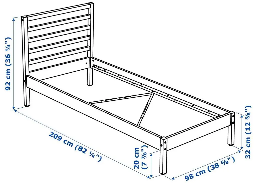 Кровать IKEA Tarva Luroy 90x200см, сосна