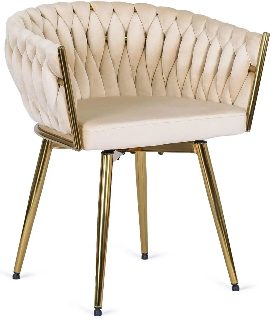 Scaun Mebel Elite Rubi, cremă/auriu