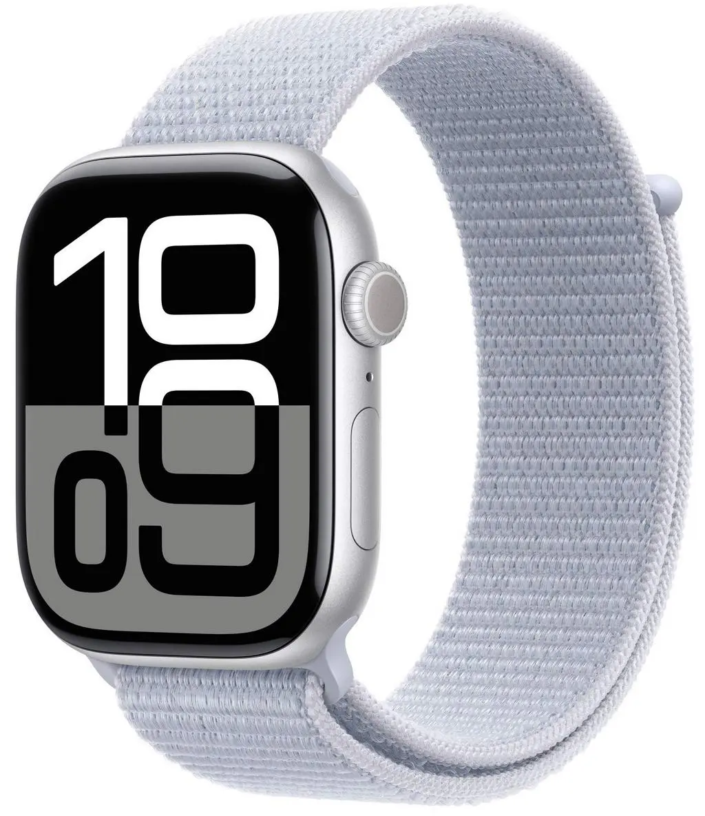 Умные часы Apple Watch Series 10 GPS 46mm Silver Aluminium Case with Blue Cloud Sport Loop