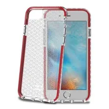Чехол Celly Hexagon IPH 6/7/8, прозрачный/красный на tehnoparc.md Чехол Celly Hexagon IPH 6/7/8, прозрачный/красный