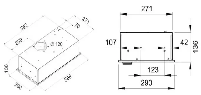 Hotă Tornado Modul Glass 750 (60) LED, alb