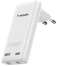 Încărcător Verbatim Fold 'n' Go GaN Charger 65W, alb